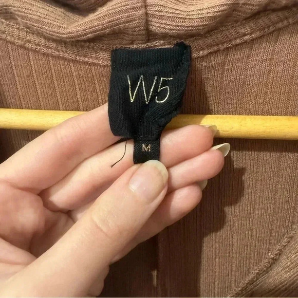 W5 Anthropologie neutral brown faux wrap top - Picture 2 of 6